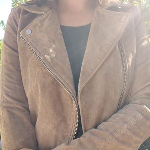 BlankNYC Cropped Suede Moto Jacket
